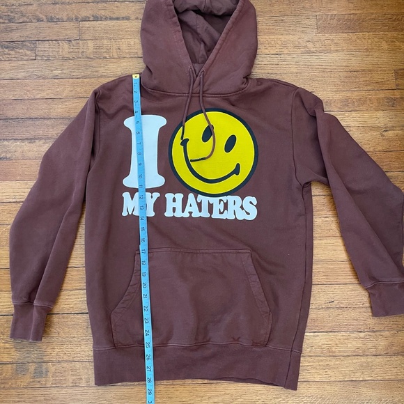 MARKET SMILEY HATERS HOODIE Brown with Smiley Graphic Men’s Sz M MSRP $98 - Picture 6 of 8